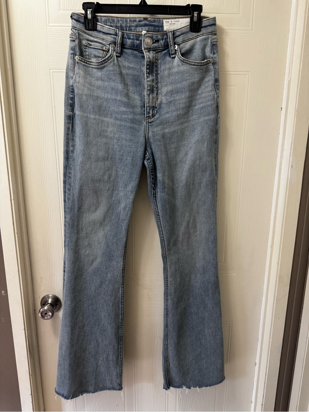 rag & bone Light Blue High-Rise Flare Jeans
